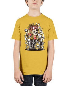 Bear drummer 14# - cartoon animals - Youth Tee Unisex