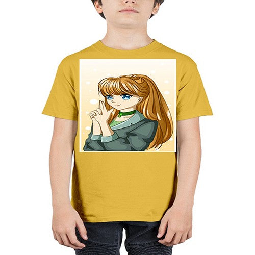 Beautiful and cool girl with long blonde hair 152# - anime - Youth Tee Unisex