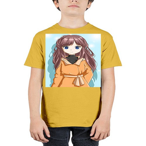 Beautiful and cool girl with yellow suit 73# - anime - Youth Tee Unisex