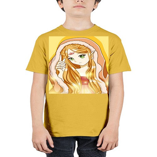 Beautiful and cute fairy queen with long yellow hair 70# - anime - Youth Tee Unisex
