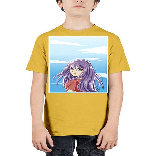 Beautiful and cute girl purple long hair in the summer with 109# - anime - Youth Tee Unisex