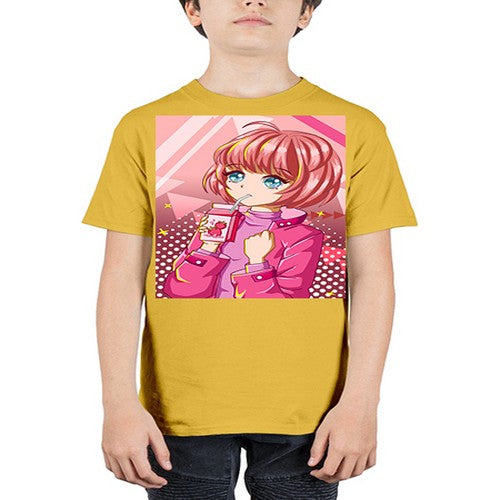 Beautiful and cute girl with strawberry milk 76# - anime - Youth Tee Unisex