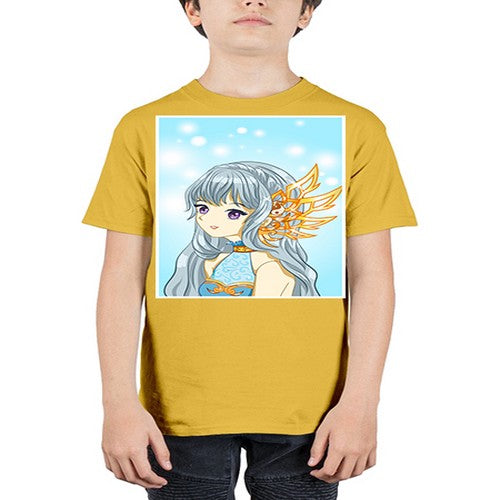 Beautiful and cute queen long blue hair with gold crown 27# - anime - Youth Tee Unisex