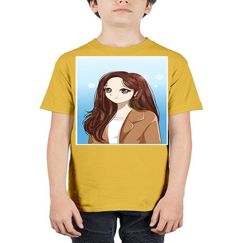 Beautiful and happy girl long hair with suit 94# - anime - Youth Tee Unisex