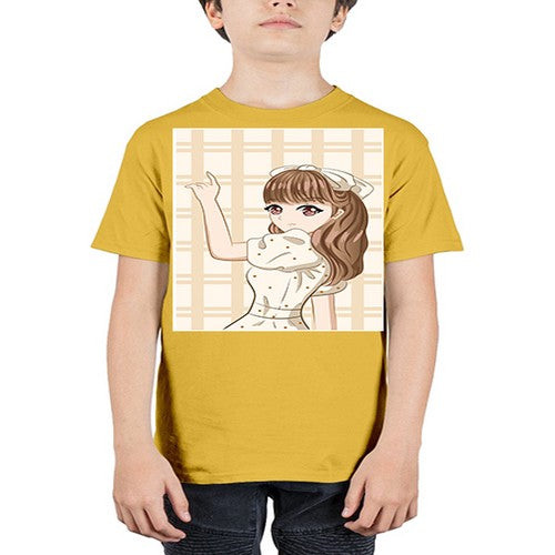 Beautiful and happy girl with hair bangs 92# - anime - Youth Tee Unisex