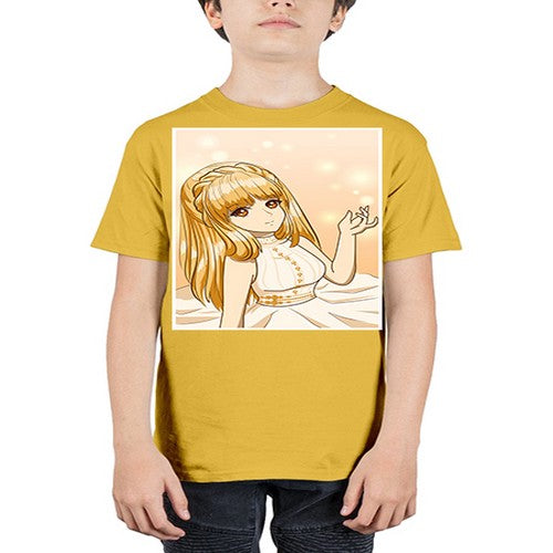 Beautiful and happy princess long yellow hair 24# - anime - Youth Tee Unisex