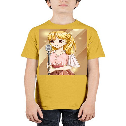 Beautiful girl singing in the studio 32# - anime - Youth Tee Unisex