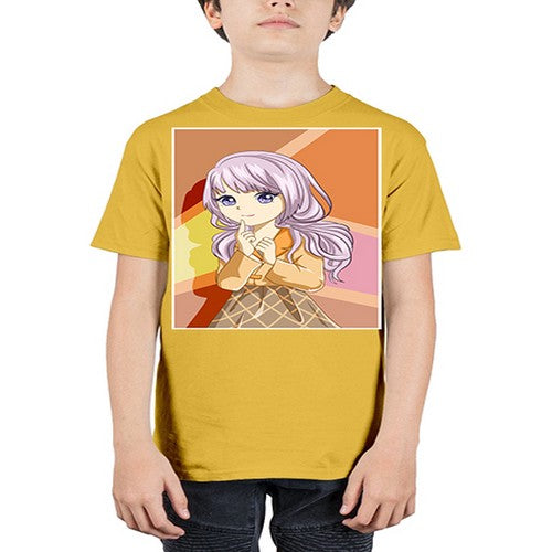 Beautiful girl with long purple hair 42# - anime - Youth Tee Unisex
