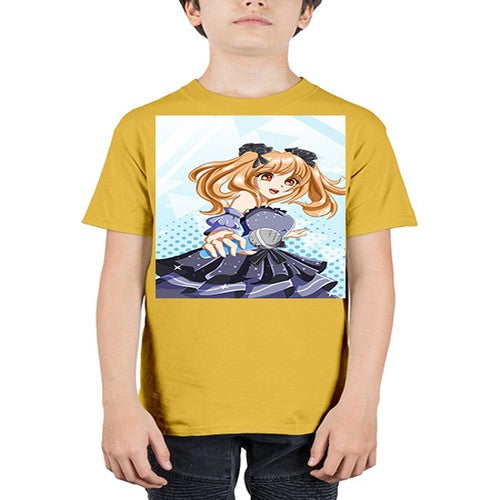 Beautiful singer girl with black dress 19# - anime - Youth Tee Unisex