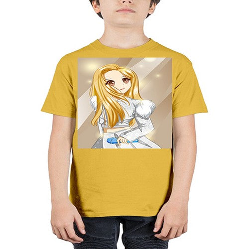 Beautiful singer girl with white dress 182# - anime - Youth Tee Unisex
