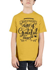 Begin Each Day With A Grateful Heart Style 139# - motivation - Youth Tee Unisex
