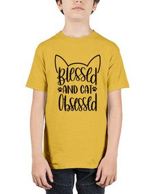 Blessed And Cat Obsessed Style 79# - cats - Youth Tee Unisex