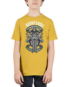 Born To Ride Skull Biker 275# - skull and bones - Youth Tee Unisex