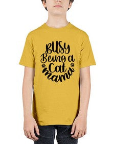 Busy Being A Cat Mama Style 80# - cats - Youth Tee Unisex