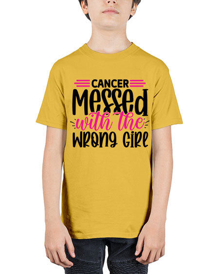 Cancer Messed with the Wrong Girl 29# - breast cancer - Youth Tee Unisex