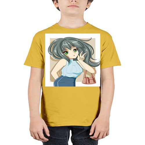 Cool and beautiful girl carry a fashion bag 96# - anime - Youth Tee Unisex