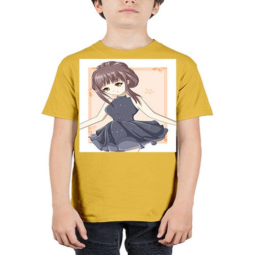 Cute and beatiful princess wearing black dress 117# - anime - Youth Tee Unisex