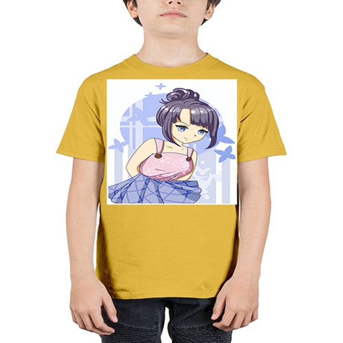 Cute and beautiful girl purple hair 167# - anime - Youth Tee Unisex