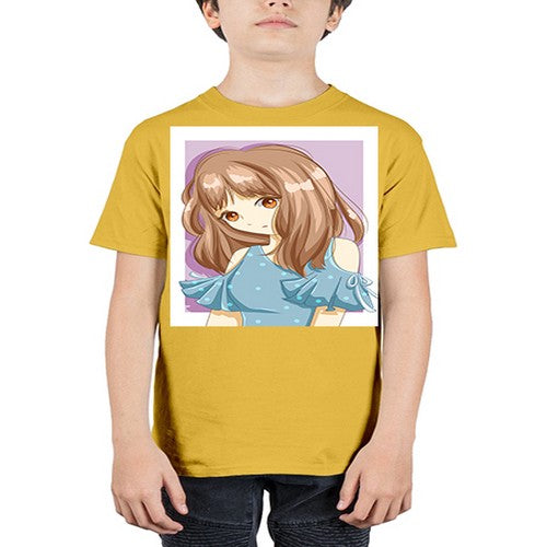 Cute and beautiful girl with blue blouse 101# - anime - Youth Tee Unisex