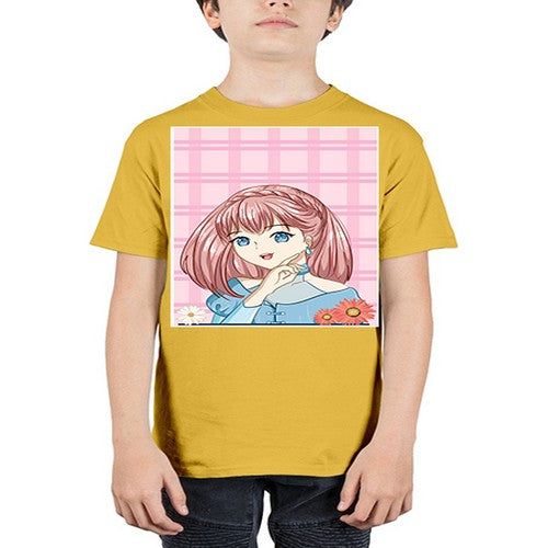 Cute and beautiful princess pink short hair 72# - anime - Youth Tee Unisex