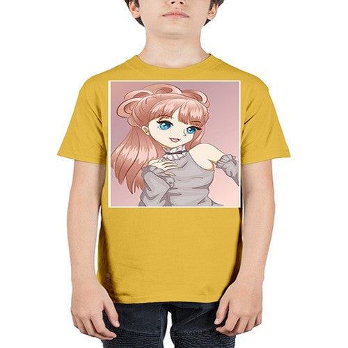 Cute and beautiful princess with brown long hair 55# - anime - Youth Tee Unisex