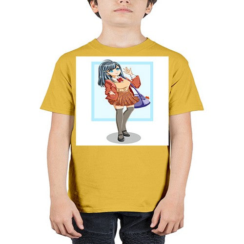 Cute and happy teenage girl back to school 175# - anime - Youth Tee Unisex