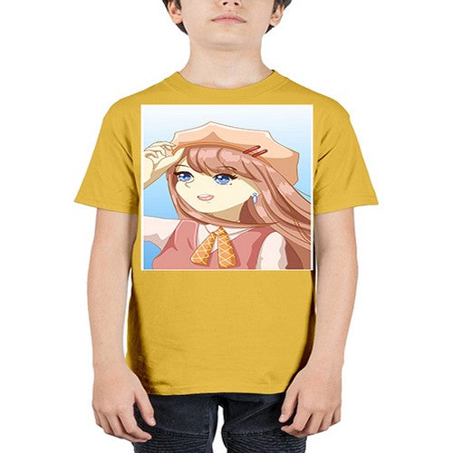 Cute beautiful and funny girl with hat 66# - anime - Youth Tee Unisex