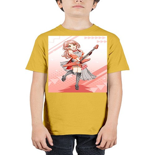 Cute rock star girl with guitar game 17# - anime - Youth Tee Unisex