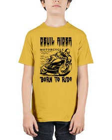 Devil rider 374# - skull and bones - Youth Tee Unisex