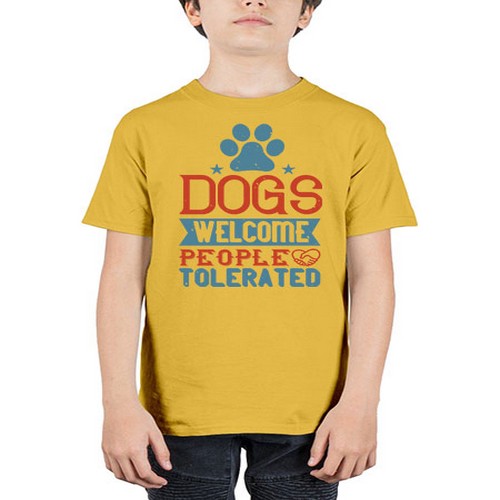 Dogs Welcome People Tolerated Style 208# - dogs - Youth Tee Unisex