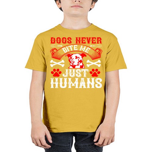 Dogs never bite me Just humans Style 209# - dogs - Youth Tee Unisex
