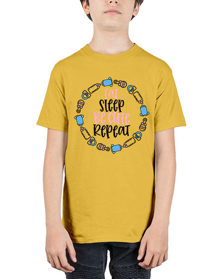 Eat Sleep Be Cute Repeat Style 305# - baby - Youth Tee Unisex