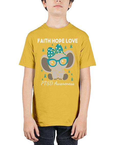 Elephant I Have PTSD Awareness 25# - PTSD - Youth Tee Unisex