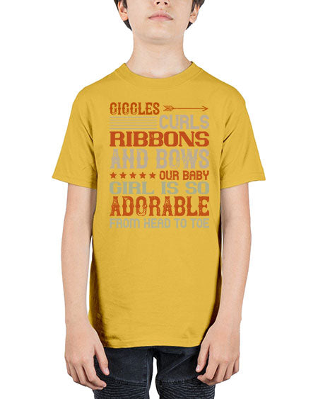 Giggles curls ribbons and bows Our baby girl is so adorable from head to toe Style 319# - baby - Youth Tee Unisex
