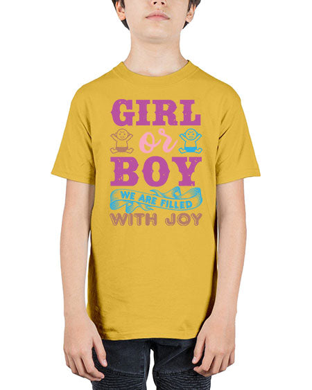 Girl or boy we are filled with joy Style 82# - baby shower - Youth Tee Unisex