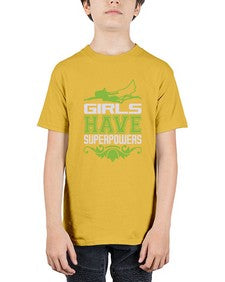Girls have superpowers 129# - cartoon super hero - Youth Tee Unisex