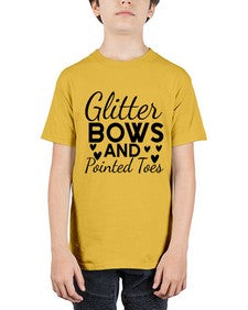 Glitter bows and pointed toes 129# - ballet - Youth Tee Unisex
