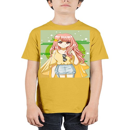 Happy and cute yellow blouse in summer holiday 43# - anime - Youth Tee Unisex