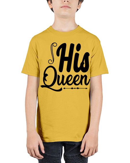 His queen 7# - black words and phrases - Youth Tee Unisex