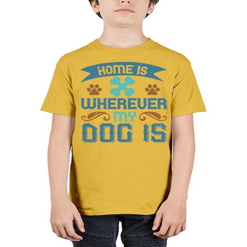 Home Is Wherever My Dog Is Style 197# - dogs - Youth Tee Unisex