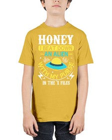 Honey i beat down an alien 4# - ufo - Youth Tee Unisex