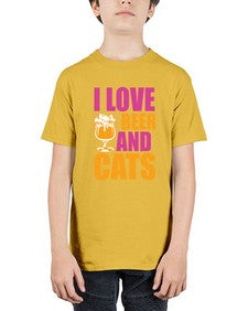 I Love Beer And Cats - cats - Youth Tee Unisex