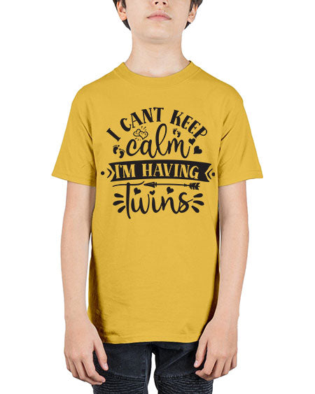 I can t keep calm I m having twins 339# - pregnancy - Youth Tee Unisex