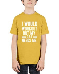I would Workout - cats - Youth Tee Unisex
