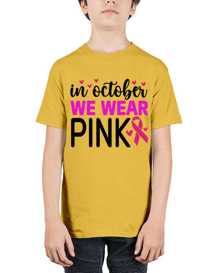 In October We Wear Pink 16# - breast cancer - Youth Tee Unisex