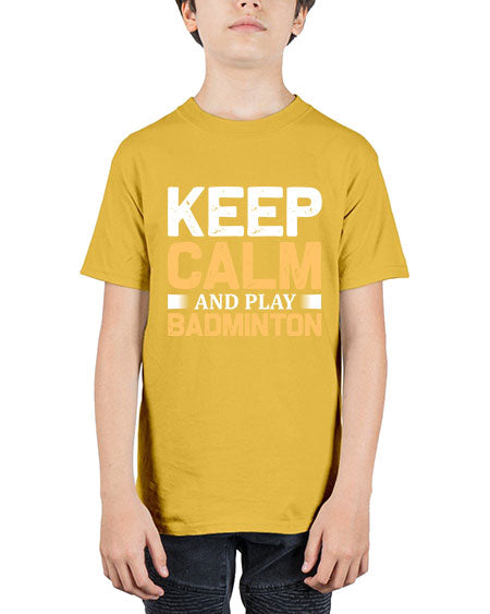 Keep calm 958# - badminton - Youth Tee Unisex