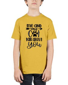 Me And Cat Talk About You Style 100# - cats - Youth Tee Unisex