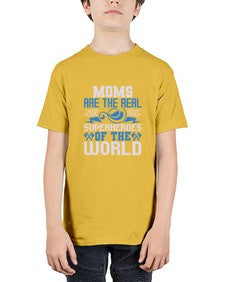 Moms are the real superheroes 173# - cartoon super hero - Youth Tee Unisex