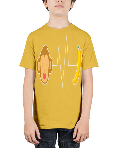 Monkey Heartbeat Banana 13# - monkey - Youth Tee Unisex