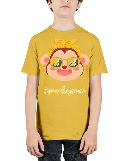 Monkey Mom Banana Glasses 16# - monkey - Youth Tee Unisex